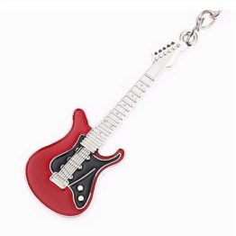 přívěšek na klíče kytara stratocaster červený