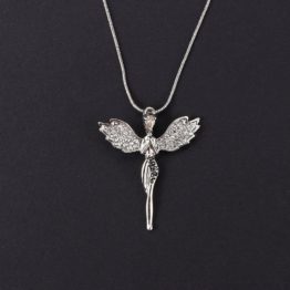 Náhrdelník Anděl s krystaly barva  stříbrná