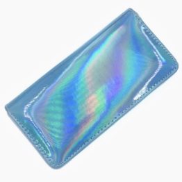 Velká dámská peněženka modrá metalická  Zipovka